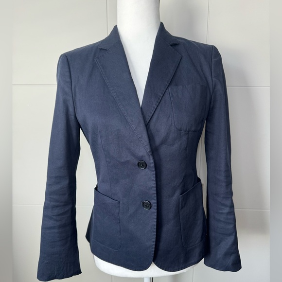 Brooks Brothers Navy Linen Blend Blazer - Picture 1 of 4